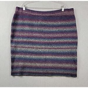NWT Lane Bryant Wool Blend Knit Purple Striped Sweater Skirt Women's Plus 22/24